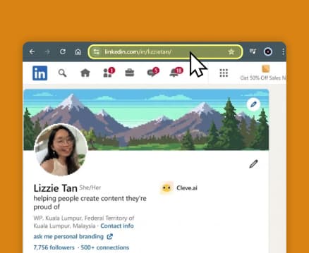 Step 1 link your LinkedIn profile for Cleve LinkedIn Wrapped analysis
