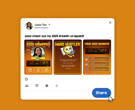 Step 3 share your Cleve LinkedIn Wrapped report with friends